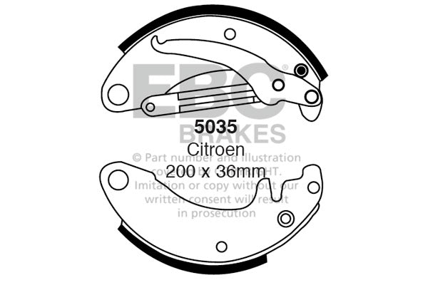 EBC Brake Shoe Replacement Set (5035)