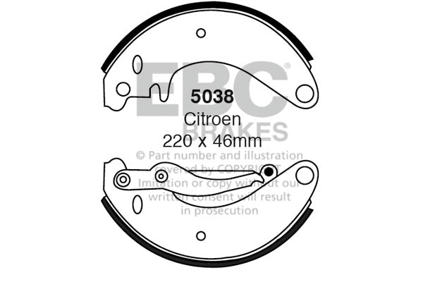 EBC Brake Shoe Replacement Set (5038)