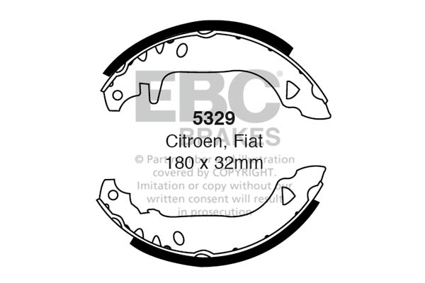 EBC Brake Shoe Replacement Set (5329)