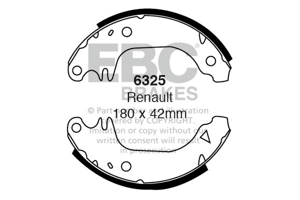EBC Brake Shoe Replacement Set (6325)