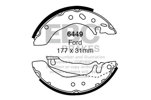EBC Brake Shoe Replacement Set (6449)
