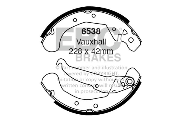 EBC Brake Shoe Replacement Set (6538)