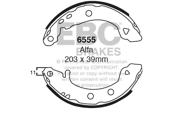 EBC Brake Shoe Replacement Set (6555)