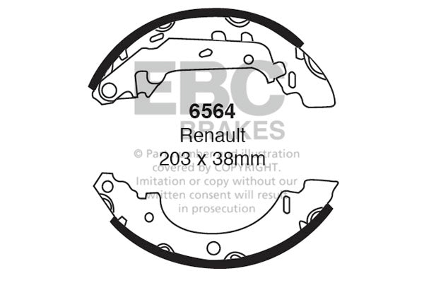 EBC Brake Shoe Replacement Set (6564)