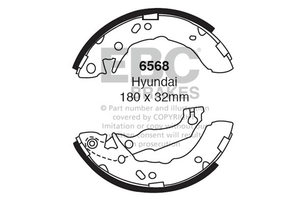 EBC Brake Shoe Replacement Set (6568)