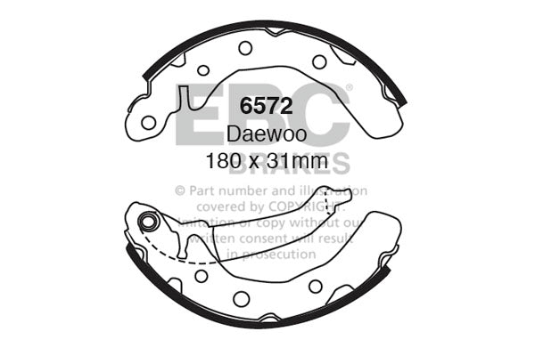 EBC Brake Shoe Replacement Set (6572)