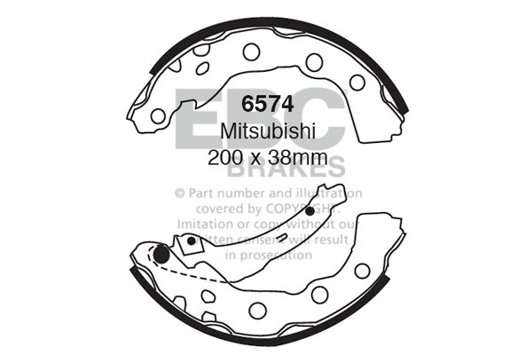 EBC Brake Shoe Replacement Set (6574)