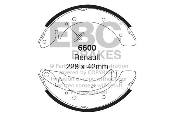 EBC Brake Shoe Replacement Set (6600)