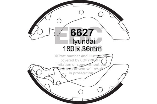 EBC Brake Shoe Replacement Set (6627)