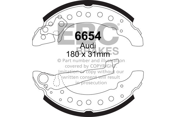 EBC Brake Shoe Replacement Set (6654)