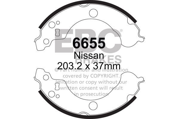 EBC Brake Shoe Replacement Set (6655)