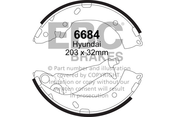 EBC Brake Shoe Replacement Set (6684)
