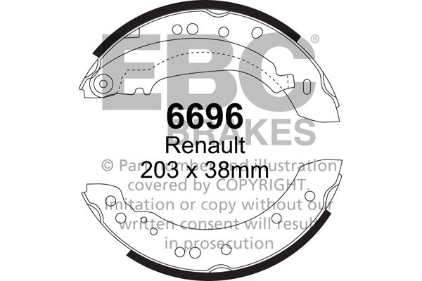 EBC Brake Shoe Replacement Set (6696)