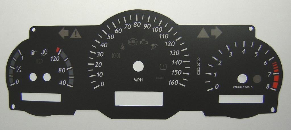 Lockwood Mercedes C-Class W204 Classic BLACK Dial Conversion Kit C282