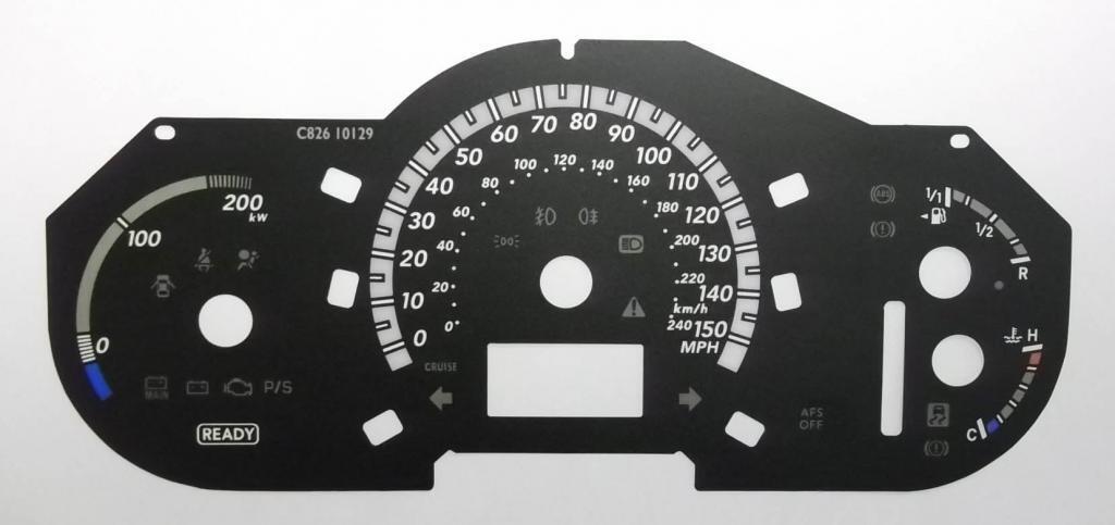 Lockwood Toyota Land Cruiser Hybrid 0-150MPH BLACK Dial Conversion Kit C826