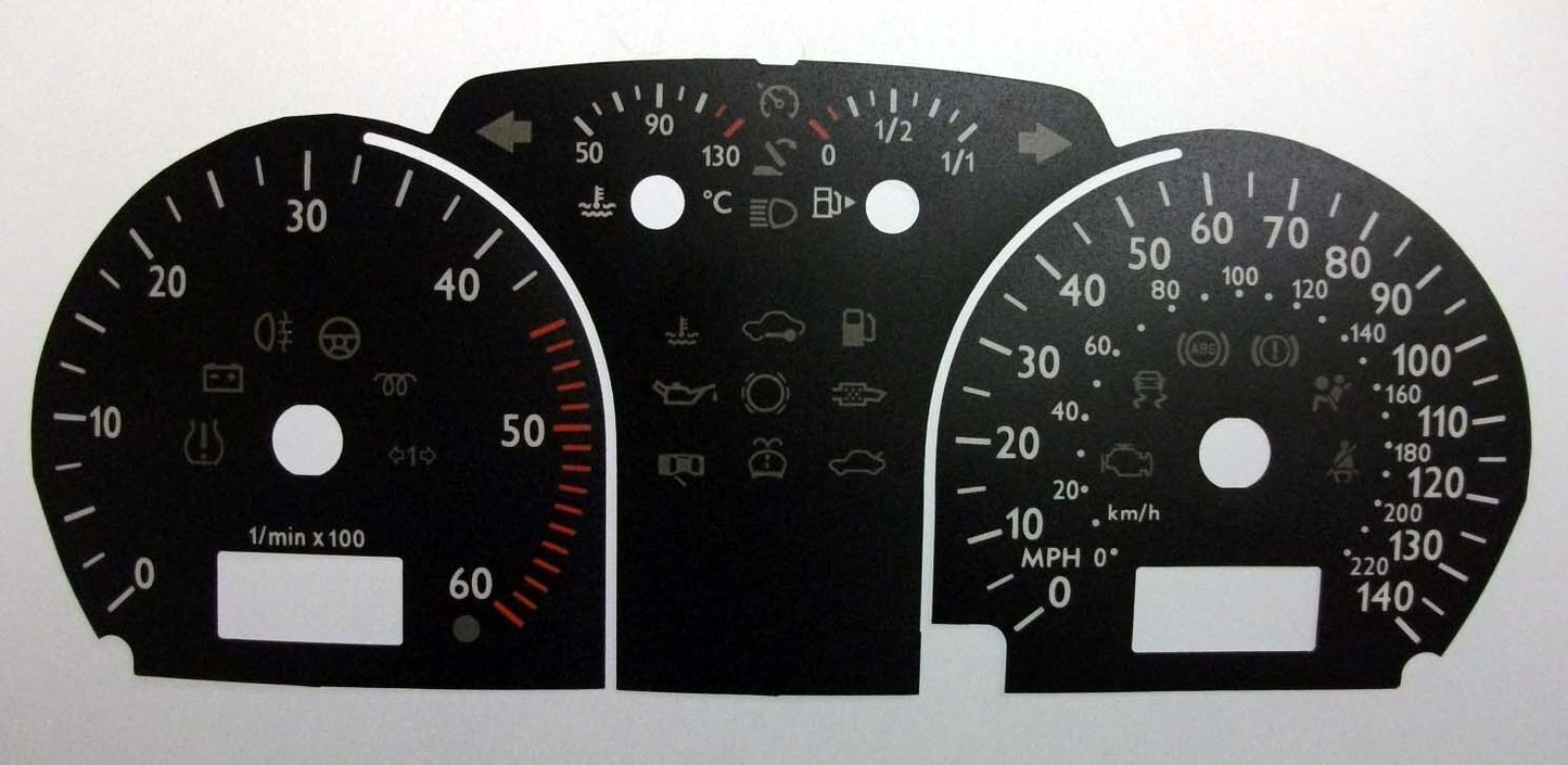 Lockwood VW Polo Mk4 (9N3) Diesel 140MPH/6000RPM BLACK Dial Conversion Kit C070B