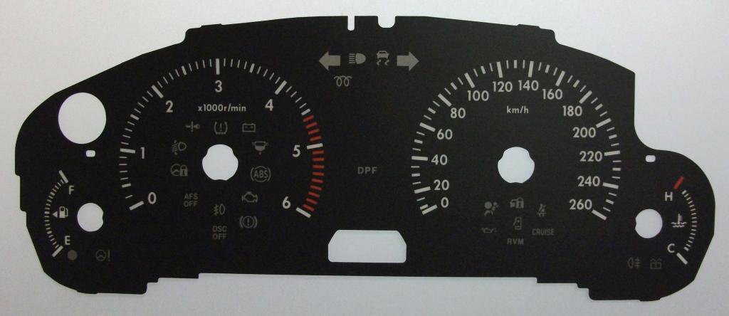 Lockwood Mazda 6 KMH BLACK Dial Conversion Kit C417