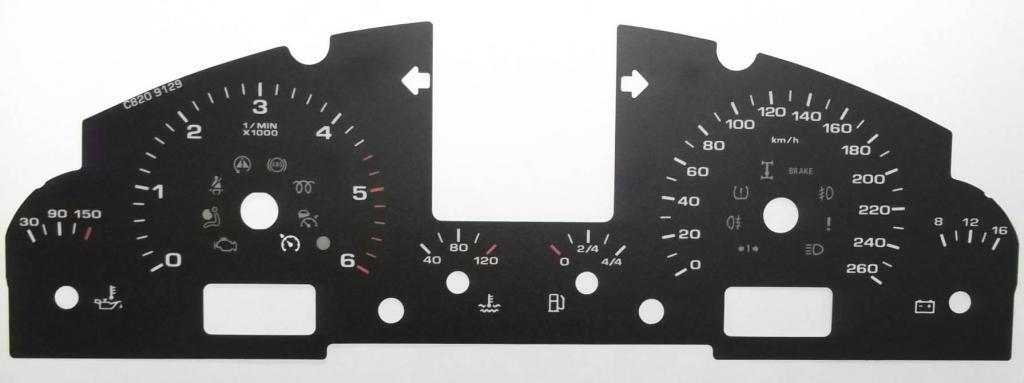 Lockwood Porsche Cayenne Mk1 2002-2010 KMH BLACK Dial Conversion Kit C820