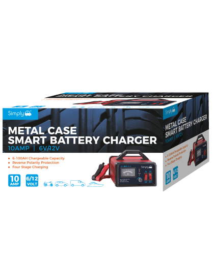 Metal Case LED Car Battery Smart Charger - 10AMP 6V/12V