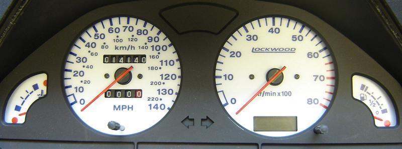 Lockwood Peugeot 106 140MPH with Rev Counter - no Oil Gauge WHITE (B) Dial Kit