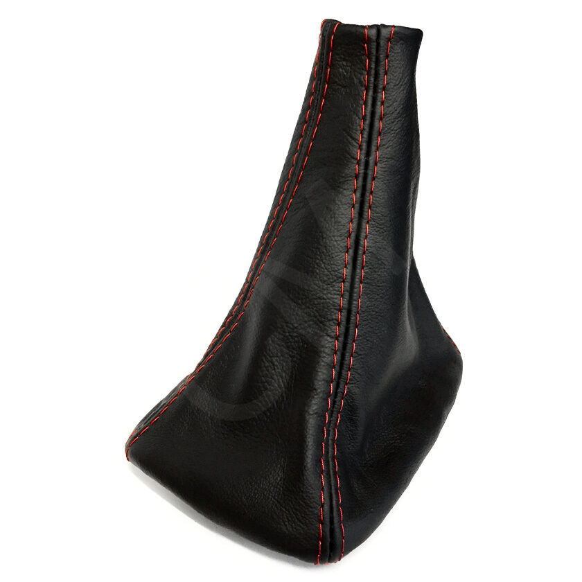 BLACK Genuine Leather Gear Shift Gaiter RED Stitch VW Golf Mk 4