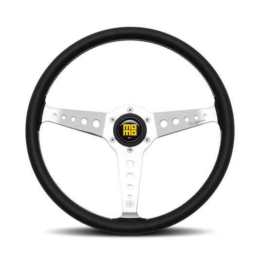 Momo Steering wheel - CALIFORNIA HERITAGE- POLISHED SPOKES/BLACK LEATHER Ø360mm