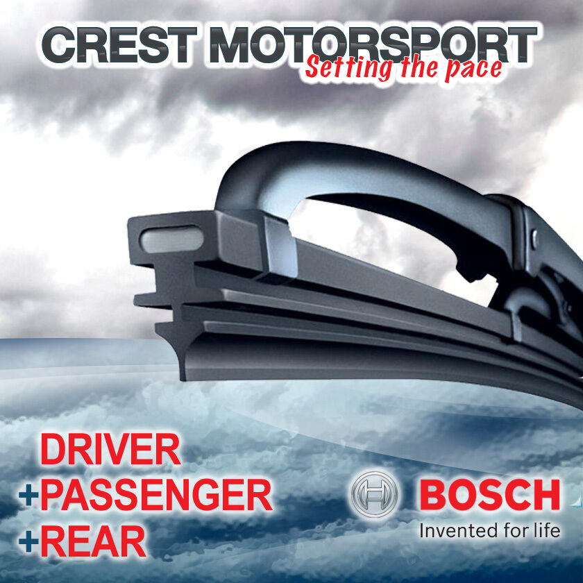 BOSCH Super Plus Front (SPOILER) & Rear Window/Windscreen Wiper Blades 21/21/13"