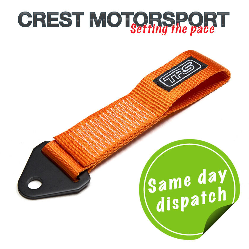 TRS Fixed Tow Eye Strap/Loop ORANGE (MSA Compliant) Race/Rally/Competition Car