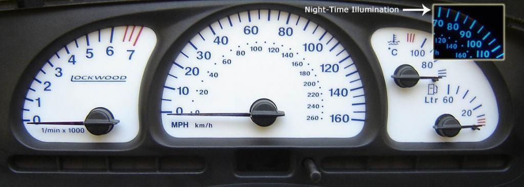 Lockwood Vauxhall Vectra (B) 1995-1999 160MPH YELLOW (ST) Dial Kit 40DDD