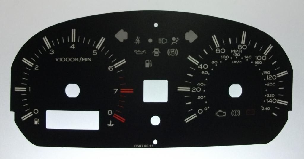 Lockwood Proton Saga Petrol 150MPH/8000RPM BLACK Dial Conversion Kit C587