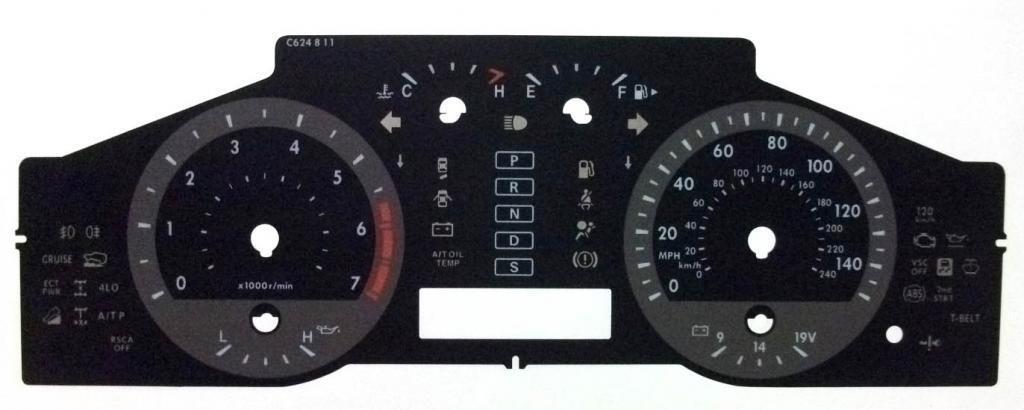Lockwood Toyota Land Cruiser 2008- Petrol BLACK Dial Conversion Kit C624