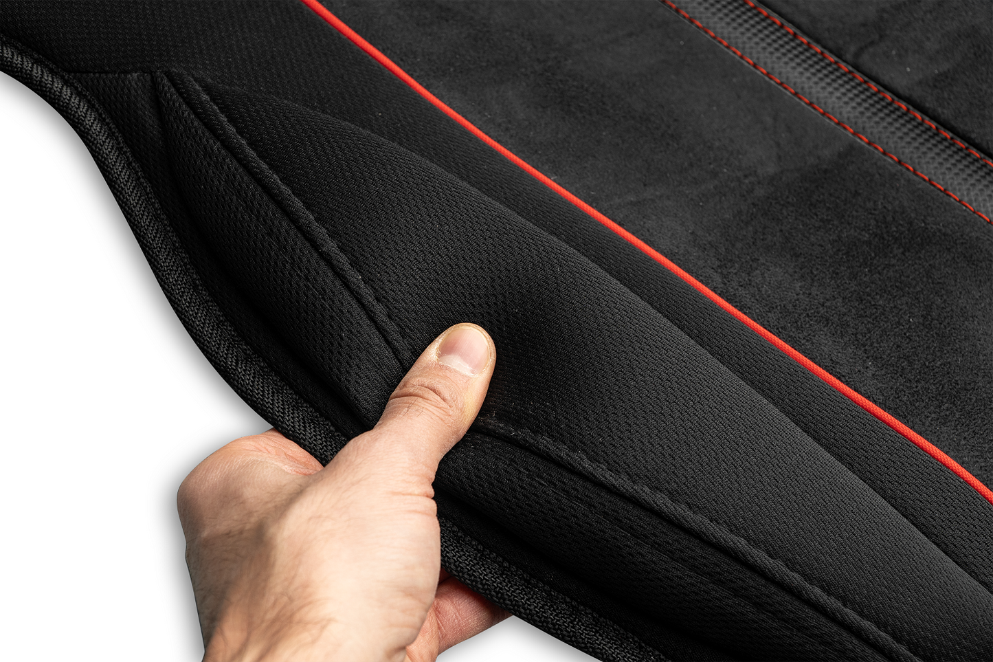 Momo Seat Cushion - STREET BLACK/RED - SINGLE