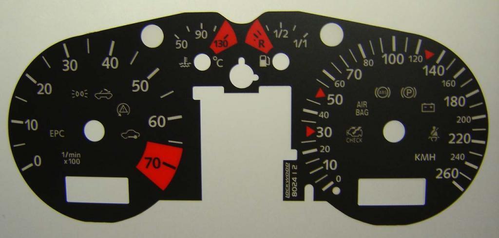 Lockwood Audi TT Mk1 (8N) 1999-2006 KMH BLACK (ST) Dial Kit 8024