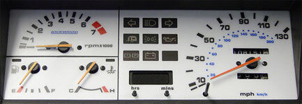 Lockwood Rover Metro GTi & 100 130MPH Horizontal Fuel/Temp SILVER Dial Kit 40SSS