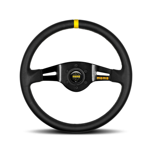 Momo Steering wheel (track) - MOD. 03 - BLACK SPOKE/BLACK LEATHER Ø350mm