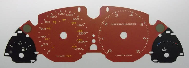 Lockwood Range Rover Vogue Supercharged Mk3 KMH RED & BLACK Dial Conversion Kit