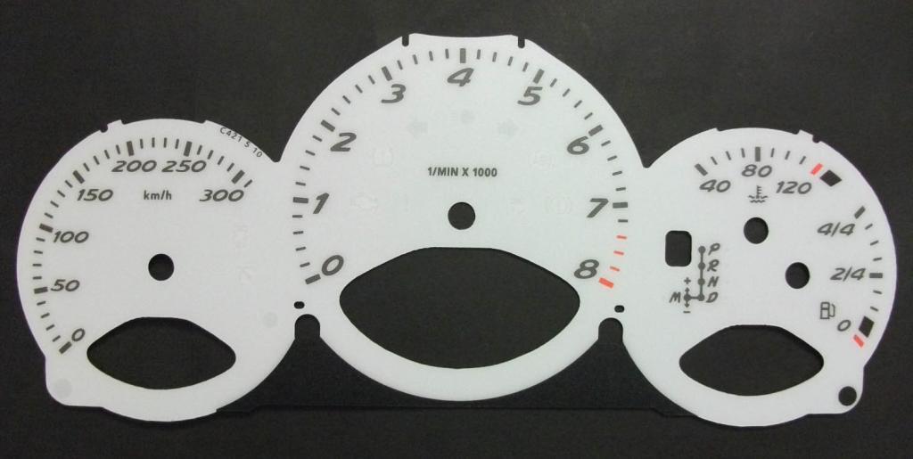Lockwood Porsche Boxster KMH WHITE Dial Conversion Kit C421A