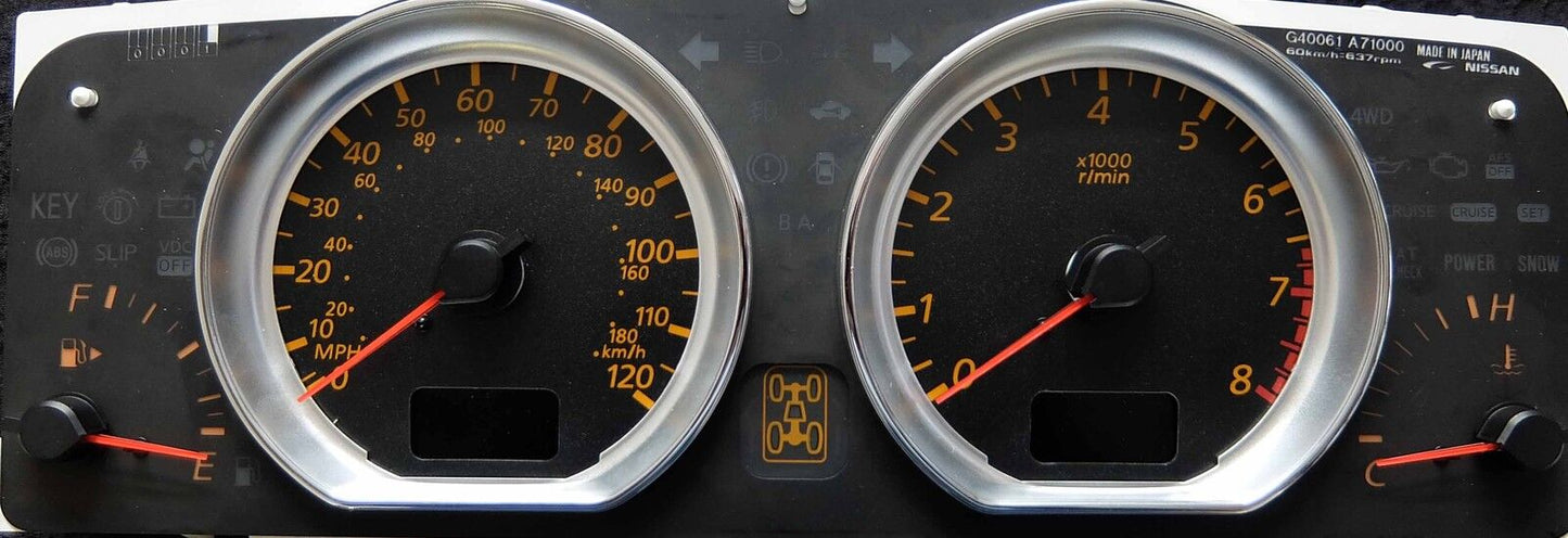 Lockwood BLACK (Orange) Dial Conversion Kit for Nissan Elgrand E51 (04-07) C1332