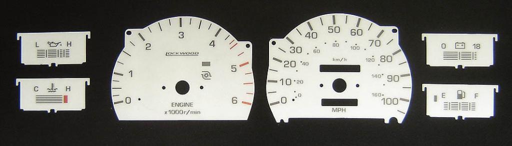 Lockwood Toyota Surf 100MPH with Turbo Check Light WHITE Dial Kit 400G3