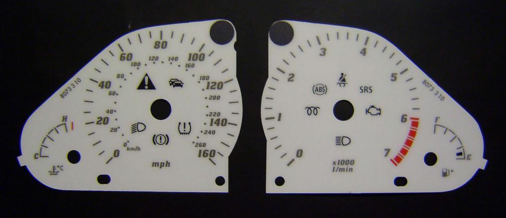 Lockwood Mercedes C-Class W203 2006 WHITE Dial Conversion Kit 8073