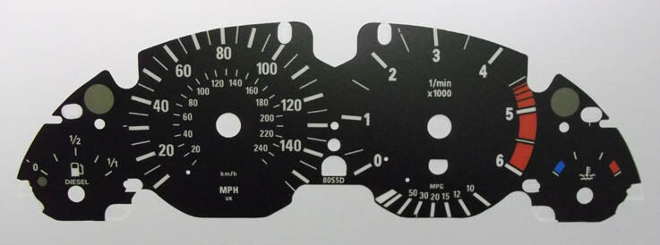 Lockwood BMW 5-Series E39 & X5 E53 Diesel BLACK Dial Conversion Kit 80S5D