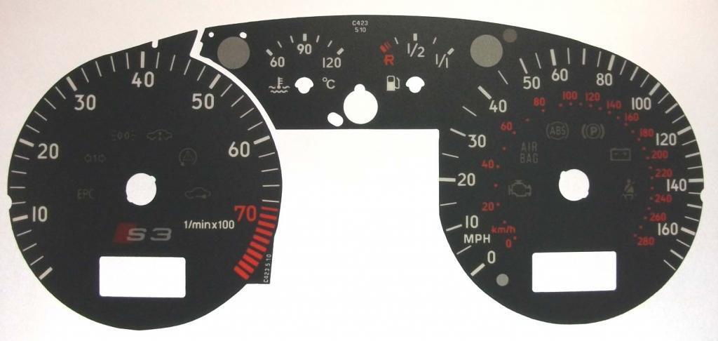 Lockwood Audi S3 DARK GREY Dial Conversion Kit C423