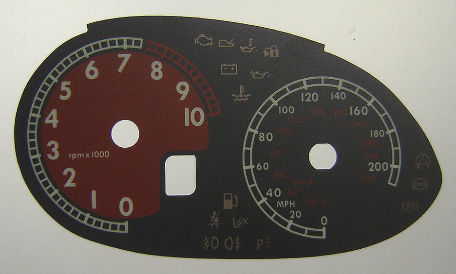 Lockwood Ferrari 599 BLACK with RED Rev Counter Dial Conversion Kit C143