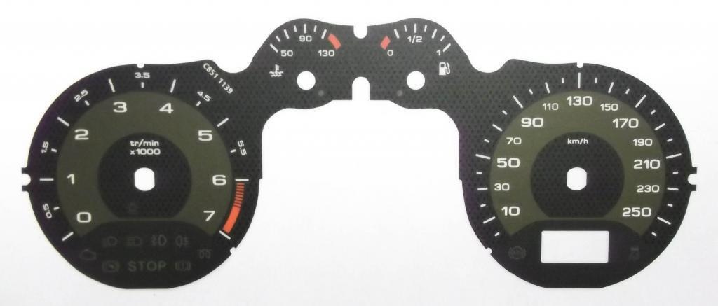 Lockwood Peugeot 308 KMH BLACK Dial Conversion Kit C851
