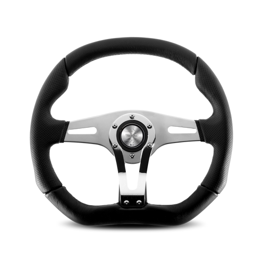 Momo Steering wheel (street) - TREK R - CHROME/BLACK LEATHER Ø350mm
