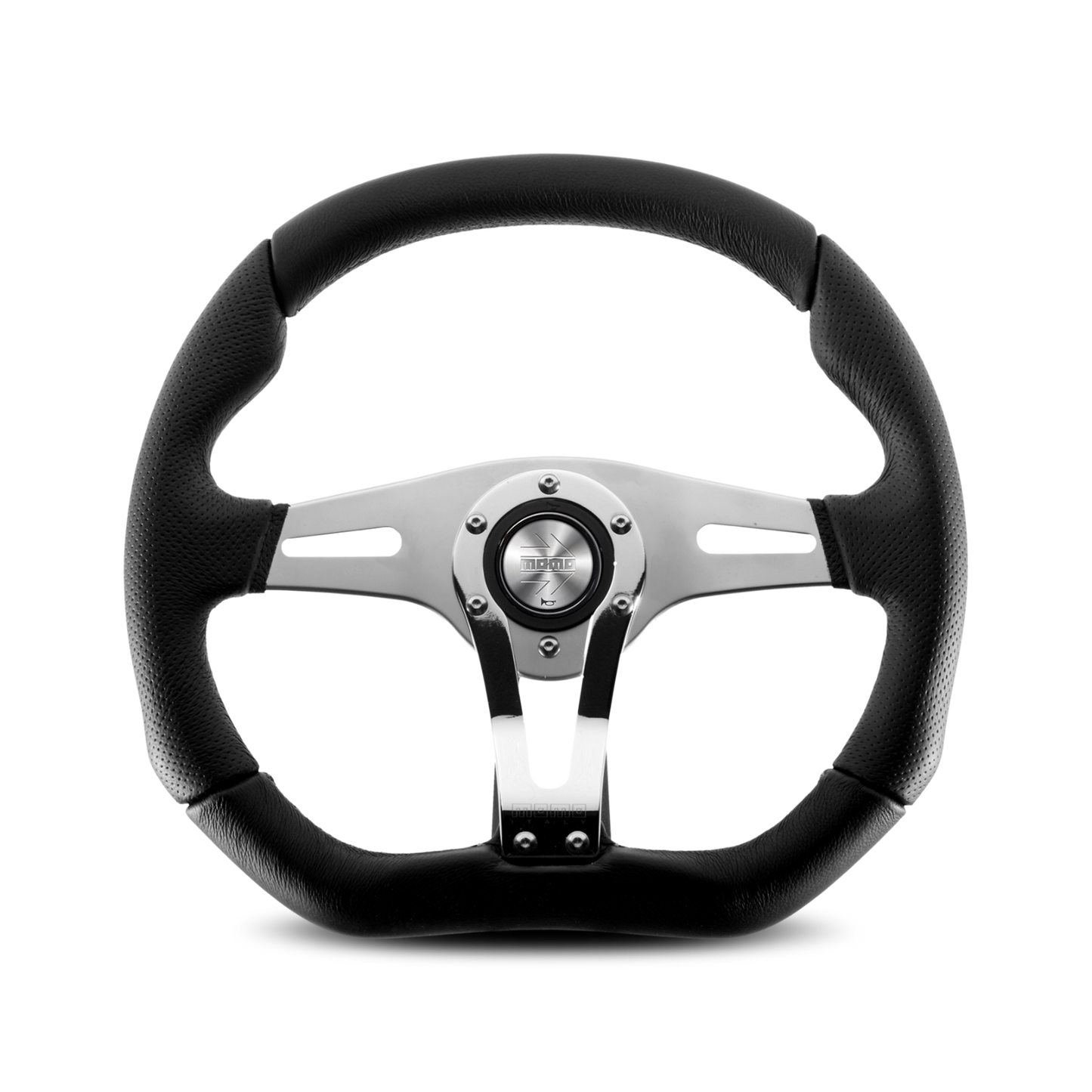 Momo Steering wheel (street) - TREK R - CHROME/BLACK LEATHER Ø350mm