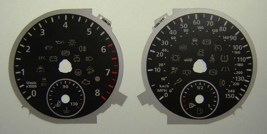 Lockwood VW Tiguan 150MPH/240KMH BLACK Dial Conversion Kit C356