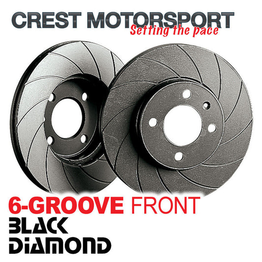 BLACK DIAMOND 6-Groove Vented Front Brake Discs (257mm) Grooved KBD1369G6
