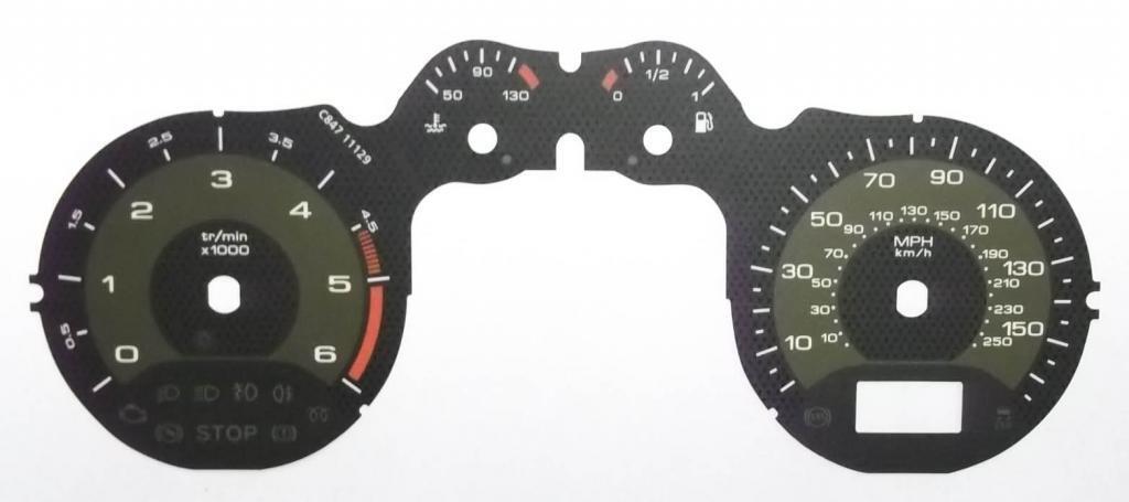 Lockwood Peugeot RCZ Bulb Icon CENTRE of Rev C. BLACK Dial Conversion Kit C847