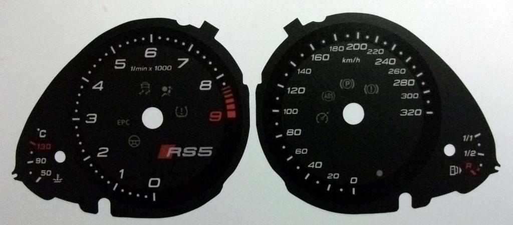 Lockwood Audi RS5 KMH BLACK Dial Conversion Kit C553